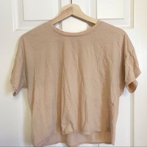 Tan cropped T-shirt